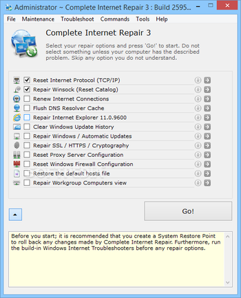 Complete Internet Repair screenshot