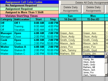 Complex Shift Schedules for 25 People screenshot