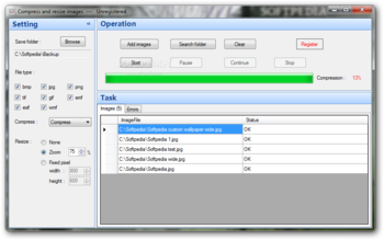 Compress and resize images screenshot