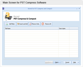 Compress Outlook 2010 PST screenshot
