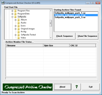 Compressed Archive Checker screenshot