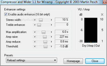Compressor and Wider for Winamp screenshot