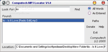 Computech MP3 Locator screenshot