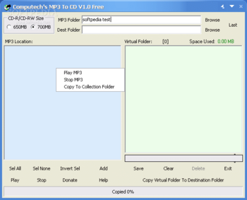 Computech's MP3 To CD screenshot 2