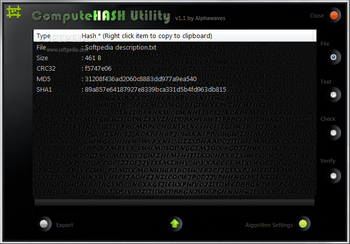 ComputeHASH Utility screenshot