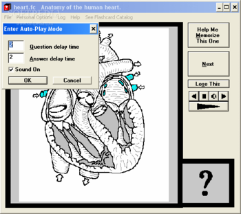 Computer Flashcards of the anatomy of the human heart screenshot 3