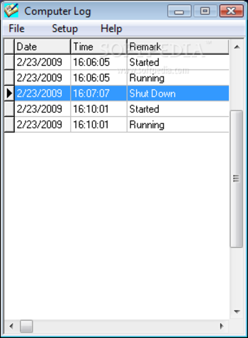 Computer Log screenshot