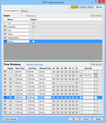 Computer Time Manager (CTM) screenshot