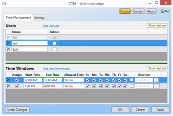 Computer Time Manager screenshot