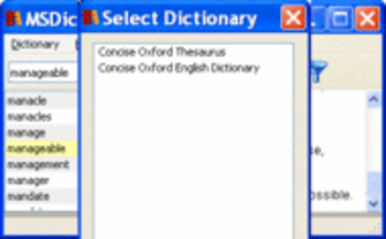 Concise Oxford English and Thesaurus Win screenshot 2