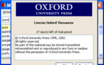 Concise Oxford Thesaurus for Windows screenshot