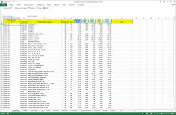 ConcreteCost Estimator screenshot