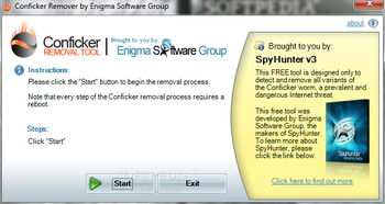 Conficker Removal Tool screenshot