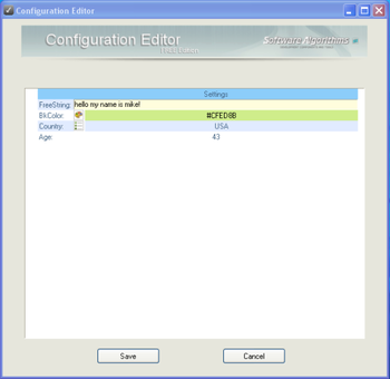 Configuration Editor screenshot