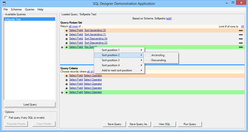 Connect4 SQL Designer screenshot