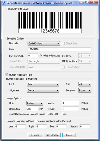 ConnectCode Barcode Software Imager screenshot