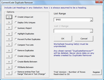 ConnectCode Duplicate Remover screenshot