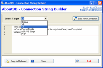 Connection String Builder screenshot