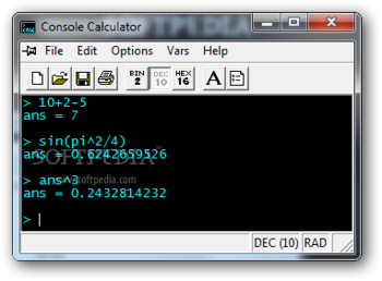 Console Calculator Portable screenshot