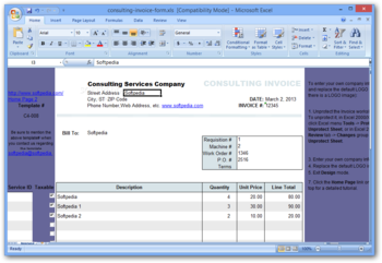 Consulting Invoice Form screenshot