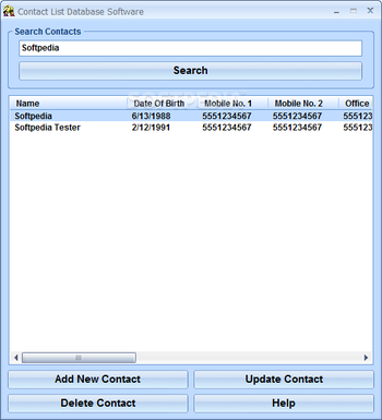 Contact List Database Software screenshot