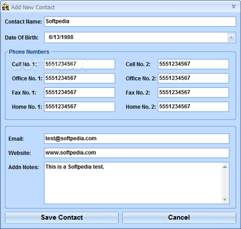 Contact List Database Software screenshot 2