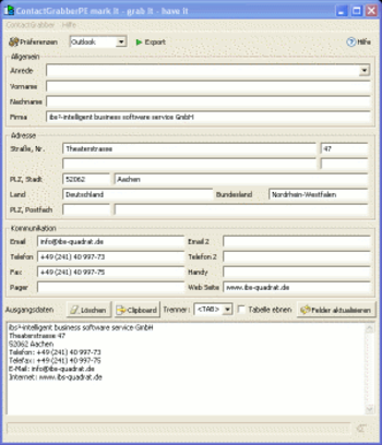 ContactGrabber Personal Edition screenshot 2
