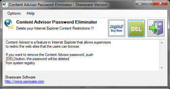 Content Advisor Password Eliminator screenshot