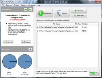 Contenta Audio Converter screenshot