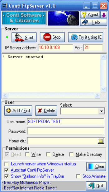 Conti FtpServer screenshot