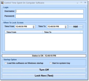 Control Time Spent On Computer Software screenshot