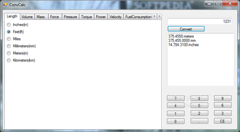 ConvCalc screenshot