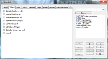 ConvCalc screenshot 2