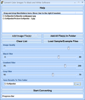 Convert Color Images To Black and White Software screenshot
