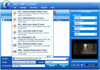 Convert DVD To MP3 use Eztoo screenshot