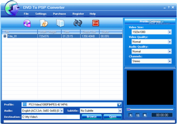 Convert DVD To PSP use Eztoo screenshot
