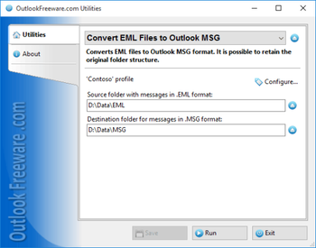 Convert EML Files to Outlook MSG screenshot