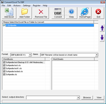 Convert Excel To DBF screenshot