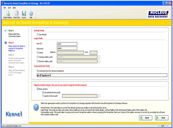 Convert GroupWise to Exchange screenshot