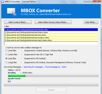 Convert Mac Mail screenshot