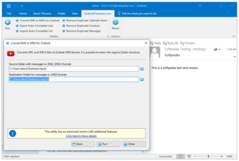 Convert Messages from EML to MSG Format screenshot