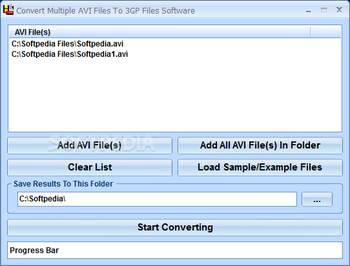 Convert Multiple AVI Files To 3GP Files Software screenshot