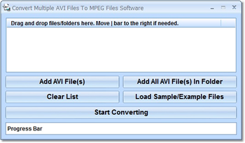 Convert Multiple AVI Files To MPEG Files Software screenshot