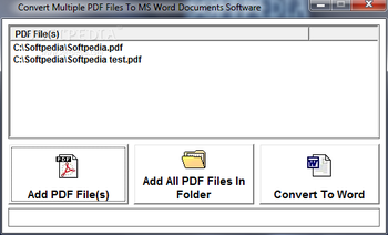 Convert Multiple PDF Files To MS Word Documents screenshot