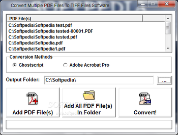 Convert Multiple PDF Files To TIFF Files Software screenshot