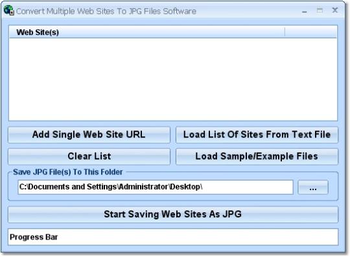 Convert Multiple Web Sites To JPG Files Software screenshot
