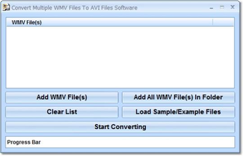 Convert Multiple WMV Files To AVI Files Software screenshot