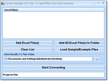 Convert Multiple XLS Files To OpenOffice ODS Files Software screenshot