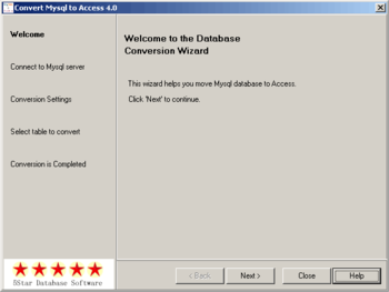 Convert Mysql to Access screenshot