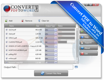 Convert PDF To Word Desktop Software screenshot